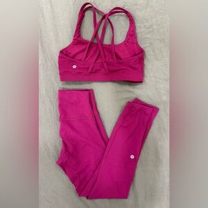 Lululemon Pink Sports Bra and Leggings Set